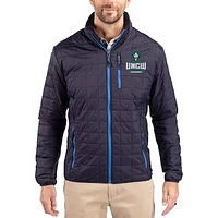 Men's Cutter & Buck  Navy UNC Wilmington Seahawks Rainier Eco Insulated PrimaLoft Full-Zip Puffer Jacket