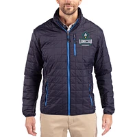 Men's Cutter & Buck  Navy UNC Wilmington Seahawks Rainier Eco Insulated PrimaLoft Full-Zip Puffer Jacket