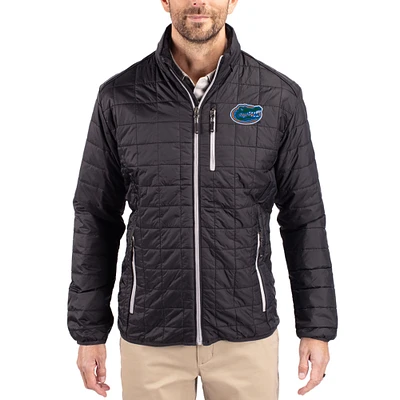 Men's Cutter & Buck  Black Florida Gators Rainier Eco Insulated PrimaLoft Full-Zip Puffer Jacket