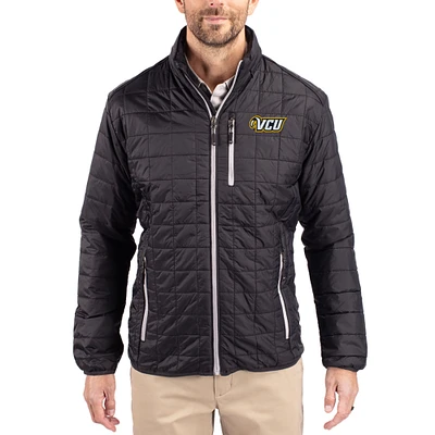 Men's Cutter & Buck  Black VCU Rams Rainier Eco Insulated PrimaLoft Full-Zip Puffer Jacket
