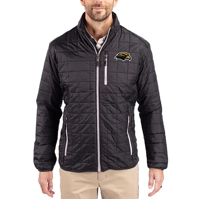 Men's Cutter & Buck  Black Southern Miss Golden Eagles Rainier Eco Insulated PrimaLoft Full-Zip Puffer Jacket