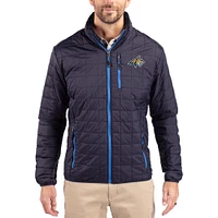 Men's Cutter & Buck  Navy Montana State Bobcats Rainier Eco Insulated PrimaLoft Full-Zip Puffer Jacket