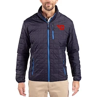 Men's Cutter & Buck  Navy Dayton Flyers Rainier Eco Insulated PrimaLoft Full-Zip Puffer Jacket