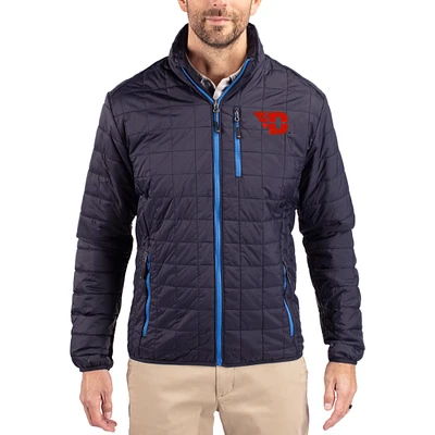 Men's Cutter & Buck  Navy Dayton Flyers Rainier Eco Insulated PrimaLoft Full-Zip Puffer Jacket