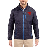 Men's Cutter & Buck  Navy Dayton Flyers Rainier Eco Insulated PrimaLoft Full-Zip Puffer Jacket