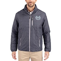 Men's Cutter & Buck  Anthracite Utah State Aggies Rainier Eco Insulated PrimaLoft Full-Zip Puffer Jacket