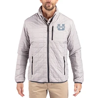Men's Cutter & Buck  Gray Utah State Aggies Rainier Eco Insulated PrimaLoft Full-Zip Puffer Jacket