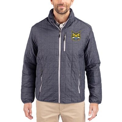 Men's Cutter & Buck  Anthracite Quinnipiac Bobcats Rainier Eco Insulated PrimaLoft Full-Zip Puffer Jacket