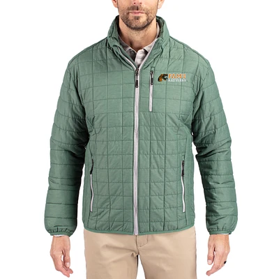 Men's Cutter & Buck  Hunter Green Florida A&M Rattlers Rainier Eco Insulated PrimaLoft Full-Zip Puffer Jacket