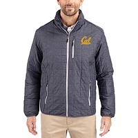 Men's Cutter & Buck  Anthracite Cal Bears Rainier Eco Insulated PrimaLoft Full-Zip Puffer Jacket