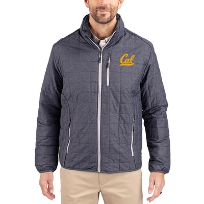 Men's Cutter & Buck  Anthracite Cal Bears Rainier Eco Insulated PrimaLoft Full-Zip Puffer Jacket