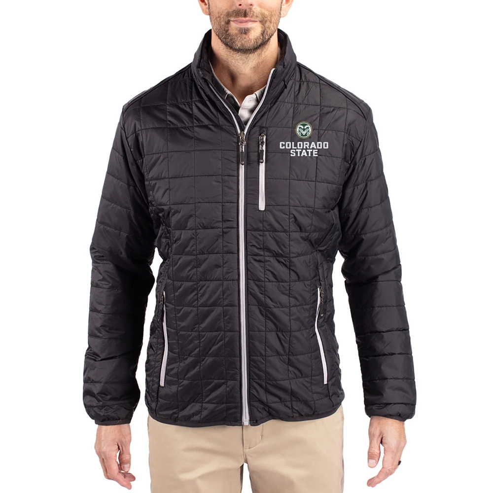 Men's Cutter & Buck Colorado State Rams Rainier Eco Insulated PrimaLoft Full-Zip Puffer Jacket