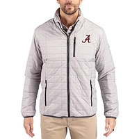 Men's Cutter & Buck  Gray Alabama Crimson Tide Rainier Eco Insulated PrimaLoft Full-Zip Puffer Jacket