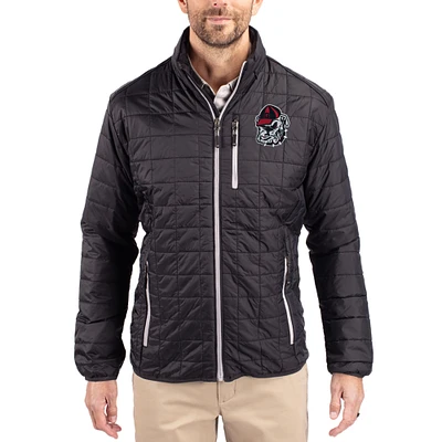 Men's Cutter & Buck  Black Georgia Bulldogs Rainier Eco Insulated PrimaLoft Full-Zip Puffer Jacket