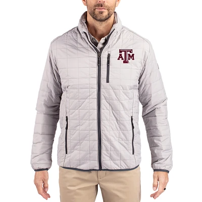 Men's Cutter & Buck  Gray Texas A&M Aggies Rainier Eco Insulated PrimaLoft Full-Zip Puffer Jacket