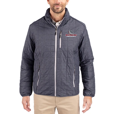Men's Cutter & Buck  Anthracite Gonzaga Bulldogs Rainier Eco Insulated PrimaLoft Full-Zip Puffer Jacket
