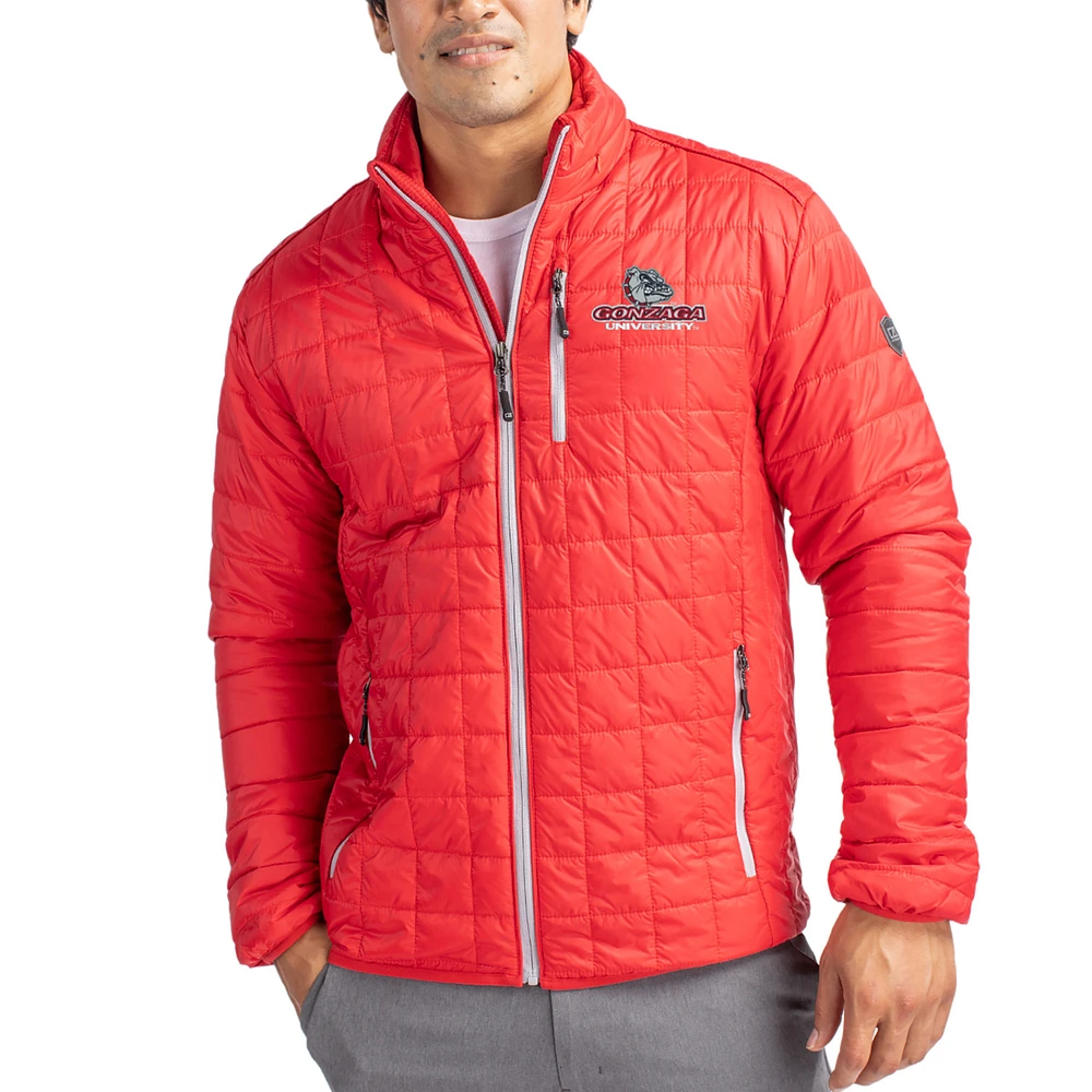 Men's Cutter & Buck Gonzaga Bulldogs Rainier Eco Insulated PrimaLoft Full-Zip Puffer Jacket