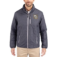 Men's Cutter & Buck  Anthracite Marquette Golden Eagles Rainier Eco Insulated PrimaLoft Full-Zip Puffer Jacket