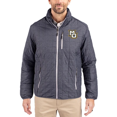 Men's Cutter & Buck  Anthracite Marquette Golden Eagles Rainier Eco Insulated PrimaLoft Full-Zip Puffer Jacket