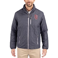 Men's Cutter & Buck  Anthracite St. John's Red Storm Rainier Eco Insulated PrimaLoft Full-Zip Puffer Jacket