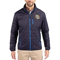 Men's Cutter & Buck  Navy Marquette Golden Eagles Rainier Eco Insulated PrimaLoft Full-Zip Puffer Jacket