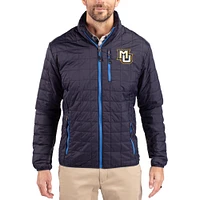 Men's Cutter & Buck  Navy Marquette Golden Eagles Rainier Eco Insulated PrimaLoft Full-Zip Puffer Jacket