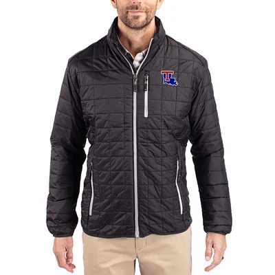 Men's Cutter & Buck  Black Louisiana Tech Bulldogs Rainier Eco Insulated PrimaLoft Full-Zip Puffer Jacket