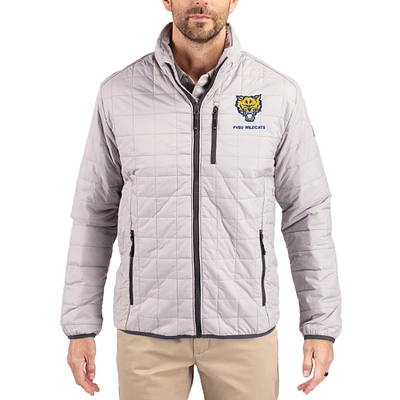 Men's Cutter & Buck  Gray Fort Valley State Wildcats Rainier Eco Insulated PrimaLoft Full-Zip Puffer Jacket