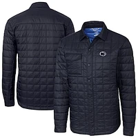 Men's Cutter & Buck  Navy Penn State Nittany Lions Ranier Eco Insulated PrimaLoft Full-Snap Shacket