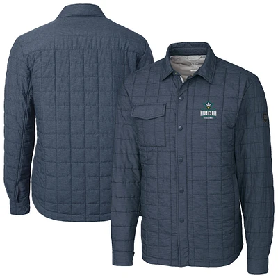 Men's Cutter & Buck  Anthracite UNC Wilmington Seahawks Ranier Eco Insulated PrimaLoft Full-Snap Shacket