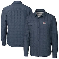 Men's Cutter & Buck  Anthracite Fresno State Bulldogs Ranier Eco Insulated PrimaLoft Full-Snap Shacket
