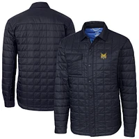Men's Cutter & Buck  Navy Quinnipiac Bobcats Ranier Eco Insulated PrimaLoft Full-Snap Shacket