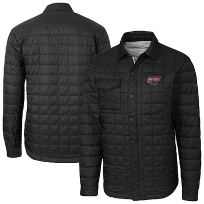 Men's Cutter & Buck  Black Clark Atlanta University Panthers Ranier Eco Insulated PrimaLoft Full-Snap Shacket