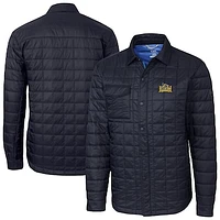Men's Cutter & Buck  Navy Drexel Dragons Ranier Eco Insulated PrimaLoft Full-Snap Shacket