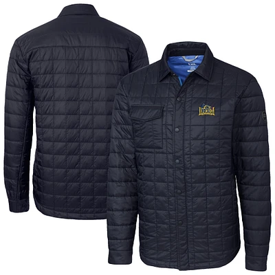 Men's Cutter & Buck  Navy Drexel Dragons Ranier Eco Insulated PrimaLoft Full-Snap Shacket