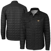 Men's Cutter & Buck  Black Missouri Tigers Ranier Eco Insulated PrimaLoft Full-Snap Shacket