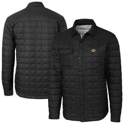 Men's Cutter & Buck  Black Missouri Tigers Ranier Eco Insulated PrimaLoft Full-Snap Shacket