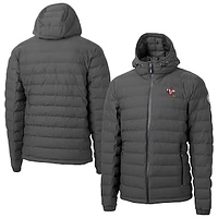 Men's Cutter & Buck  Gray Louisville Cardinals Mission Ridge Eco Insulated Repreve Hooded Full-Zip Puffer Jacket
