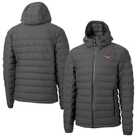 Men's Cutter & Buck  Gray Louisville Cardinals Mission Ridge Eco Insulated Repreve Hooded Full-Zip Puffer Jacket