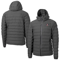 Men's Cutter & Buck  Gray Auburn Tigers Mission Ridge Eco Insulated Repreve Hooded Full-Zip Puffer Jacket