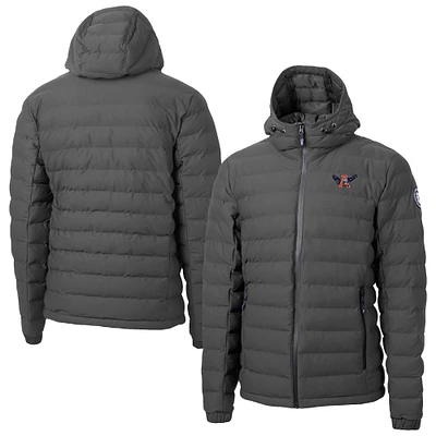 Men's Cutter & Buck  Gray Auburn Tigers Mission Ridge Eco Insulated Repreve Hooded Full-Zip Puffer Jacket