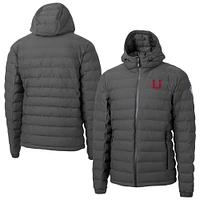Men's Cutter & Buck  Gray Utah Utes Mission Ridge Eco Insulated Repreve Hooded Full-Zip Puffer Jacket