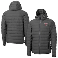 Men's Cutter & Buck Gray Louisville Cardinals Mission Ridge Eco Insulated Repreve Hooded Full-Zip Puffer Jacket