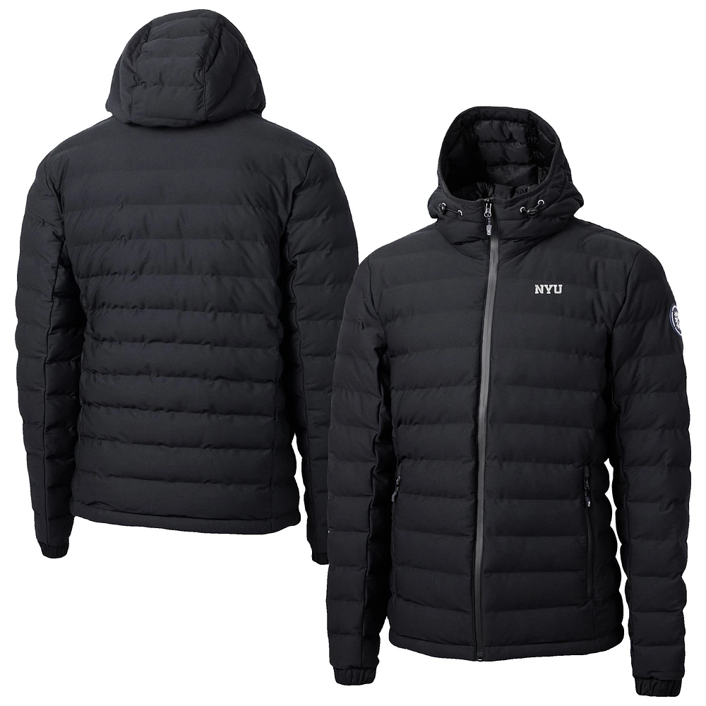 Men's Cutter & Buck NYU Violets Mission Ridge Eco Insulated Repreve Hooded Full-Zip Puffer Jacket