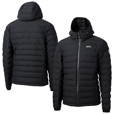 Men's Cutter & Buck NYU Violets Mission Ridge Eco Insulated Repreve Hooded Full-Zip Puffer Jacket
