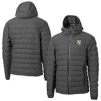 Men's Cutter & Buck  Gray Xavier University of Louisiana Gold Rush Mission Ridge Eco Insulated Repreve Hooded Full-Zip Puffer Jacket