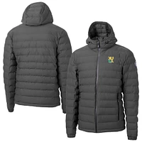 Men's Cutter & Buck  Gray Xavier University of Louisiana Gold Rush Mission Ridge Eco Insulated Repreve Hooded Full-Zip Puffer Jacket