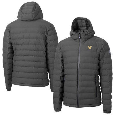 Men's Cutter & Buck  Gray Vanderbilt Commodores Mission Ridge Eco Insulated Repreve Hooded Full-Zip Puffer Jacket
