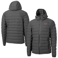 Men's Cutter & Buck  Gray UIC Flames Mission Ridge Eco Insulated Repreve Hooded Full-Zip Puffer Jacket