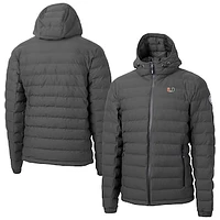 Men's Cutter & Buck Gray Miami Hurricanes Mission Ridge Eco Insulated Repreve Hooded Full-Zip Puffer Jacket